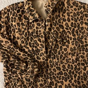 Eesome Leopard Print Denim Jacket